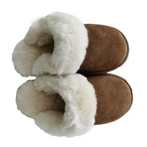 Women’s Cotton Warm Slippers Sheepskin Fur Household Home Comfortable Shoes Winter Non-slip Sandals EVA Outsole Stock