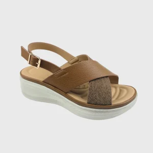 Women’s Criss Cross High Heeled Sandals Slingback Wedge Chunky Shoes Wide Width Sandals