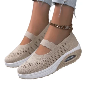 Women’s Cross Fit Sports Sneaker Knitting Slip On Comfort Air Mary Jane Walking Shoes