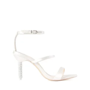 Women’s Crystal High Heel Wedding Fashion Sandals Elegant White Wedding Shoes With Open Round Toe Rhinestone Stiletto Heel Shoe