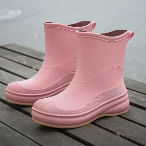 Women’s Custom Ankle PVC Rain Boots for Work Safety Hunting Fishing Farming Duty Waterproof Gumboots