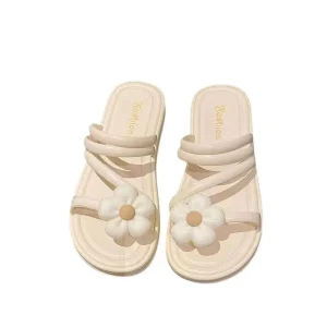 Women’s Custom Floral Fairy Style Summer Fashion Sandals Platform Design Slip On PVC Anti Slip Comfort Versatile Indoor Outdoor