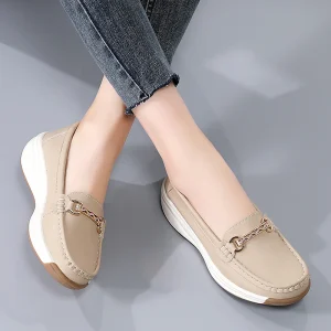 Women’s Custom Large Size Breathable Tassel Loafers Moccasins Light Weight Casual Boat Shoes PU Hard Wearing ODM Summer
