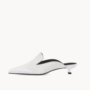 Women’s Custom Light White Slingback Mules Point Toe Design with Anti Slip Feature Low Heel for Summer New Collection