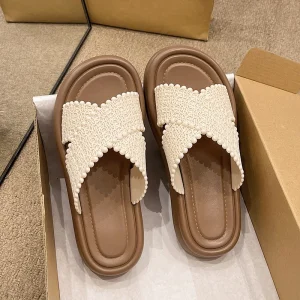 Women’s Custom Summer Fashion INS Design Peep Toe Platform Slippers Non Slip Breathable Sandals Home Slippers