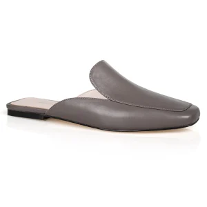Women’s Customizable Summer Indoor Outdoor Slippers Square Toe Flat Mules with Soft Rubber Insole Comfortable Leather Color