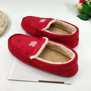 Women’s Customizing Logo Anti Slip Light Weight Winter Warm Plush Moccasin Flip Flop Indoor Boot Slides