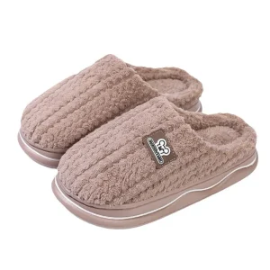 Women’s Cute Bow Slippers Warm Cotton Material Anti Slip Lightweight Indoor Slippers