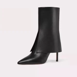 Women’s Design Unique Mid Calf Fashion Style Boots Pointed Toe Stiletto Heel Fashion Boots Pointed Toe Booties
