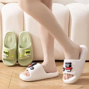 Women’s Designer EVA Slide Slippers Summer Non Slip Indoor Thick Soled Bathroom Beach Sandals for Women & Ladies