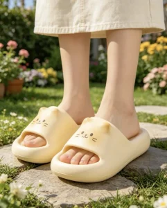 Women’s Designer EVA Summer Beach Sandals Slippers Cartoon Cat Soft Slides for Women Ladies