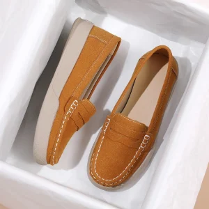 Women’s Designer Flats Large Size OEM Casual Doker Loafers Slip-On Light Weight Breathable Shoes for All Seasons