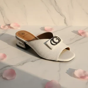 Women’s Designer Luxury Single Shoes High Quality Breathable Heels Pointed Thick Heels for Work Button Closure Sandals