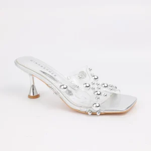 Women’s Designer PVC Transparent Heels Sandals Lightweight Open Toe Rhinestone Slippers for Summer and Autumn