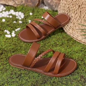 Women’s Designer Slippers Rubber Open Fashion Ladies Luxury Slippers Light Solid Woven Outdoor Beach