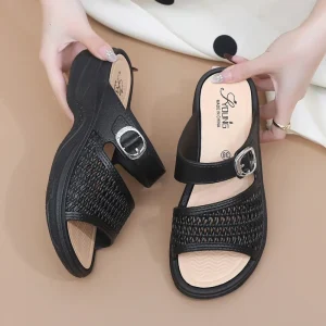 Women’s Designer Summer Beach Sandals Slippers Wedge Platform Woven Slides for Women Ladies