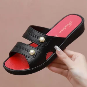 Women’s Designer Summer Beach Slide Slippers Lightweight Non Slip Mid Heel Soft Sole Casual Sandals for Women Ladies