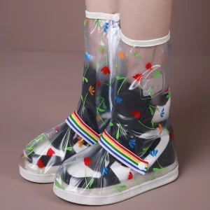 Women’s Disposable PVC Mid Calf Rain Boot Covers Waterproof Slip Resistant Lightweight & Recyclable