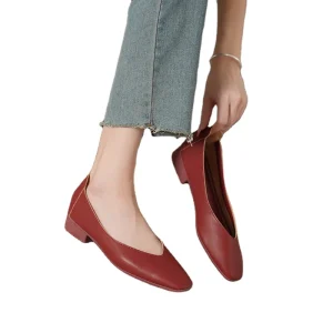 Women’s Dress Shoes Pumps Hot Retail Slip On Block Heels with Round Toe New Design for Summer