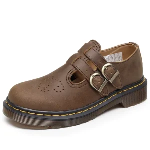 Women’s Dress Shoes Retro Design Genuine Leather Loafers Pumps Platform Sneakers Height Increasing Elegant Preppy