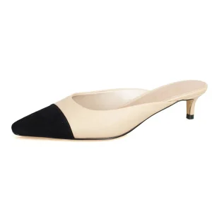 Women’s Dress Shoes Tiny Square Toe Low Heel Slippers Indoor Outdoor Daily Wear Summer Season