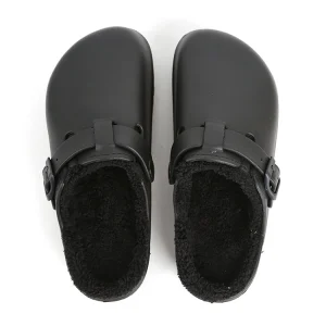 Women’s EVA Adjustable Buckle Strap Waterproof Garden Clogs Warm Winter Indoor Fur Lined Mules Slides Slippers