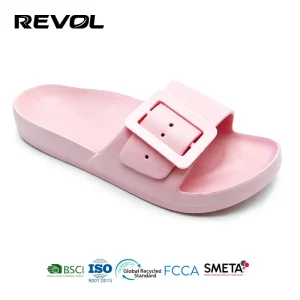 Women’s EVA Slide Sandals Adjustable Big Buckle Waterproof Cloud Slides Lightweight Cushion Pool Beach Shoes Summer EVA Slippers