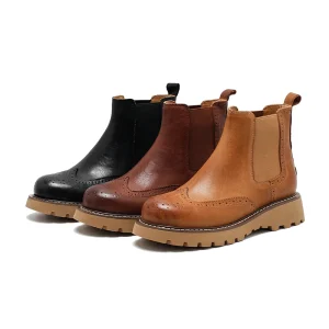 Women’s Elastic Vintage Waterproof High Heel Calf Boots Lightweight & Breathable Comfort