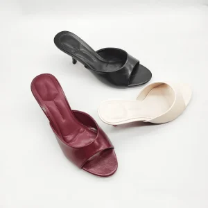 Women’s Elegant Chic Breathable Comfort High Heeled Sandals Classic Solid Color Slip on Heels Spring Summer Autumn Wedding Shoes