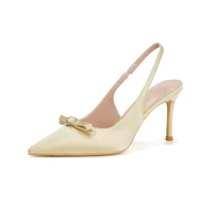 Women’s Elegant Heeled Sandals Pointed Toe Light Weight Anti Slippery Slip On Closure Height Increasing for Outdoor Summer