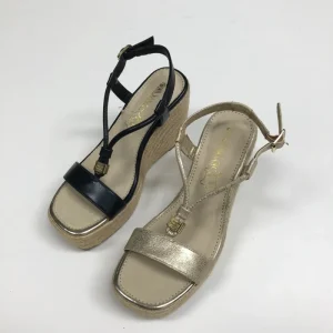 Women’s Elegant Peep Toe Square Toe Wedge Heeled Sandals Summer Autumn Casual Wear Soft Light Weight PU Upper Height Increasing