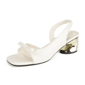 Women’s Elegant Square Toe Sandals High Heel Slippers with Slip On Closure French Style Lightweight Fashion Trend for Summer