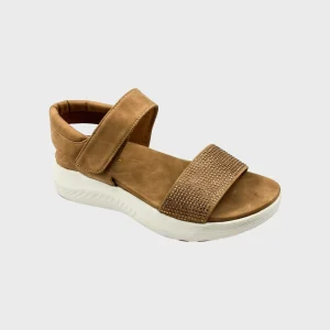 Women’s Eva Platform Wedge Heel Sandals with Rhinestone Velcro Fastening Strap Lightweight Chunky Sandals for Women