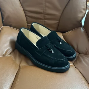 Women’s Fashion Genuine Leather Flats Suede Loafers for Ladies Walking Shoes
