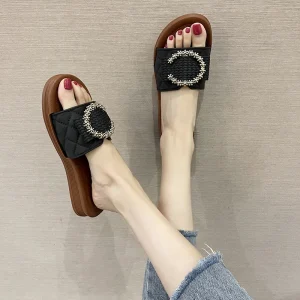 Women’s Fashion Sandals Summer Beach Flip Flops Casual Flats Anti Slip Waterproof Breathable Platform for Spring Winter Seasons