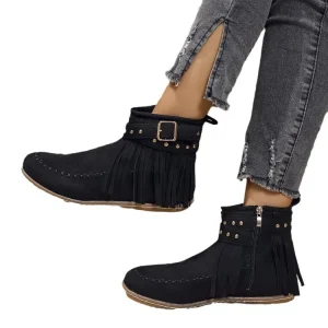 Women’s Fashion Short Boot with Lace Up and Square Heel Platform Soft Autumn Winter Spring Style Feminine Boots
