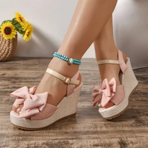 Women’s Fashion Summer Open and Peep Toe Sandals Sporty Style Height Increasing Wedges for Outdoor Use With Pu Pvc Insoles