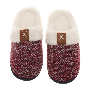 Women’s Fashion Thermal Rubber Sandals Winter Spring Comfortable Indoor Warm Home Soft Cozy Fur Cotton Insole Closed