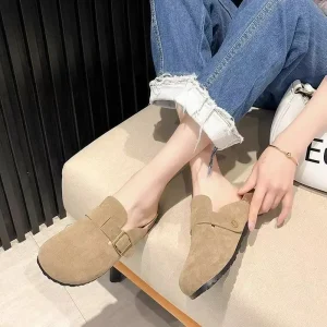 Women’s Fashion Trend Summer Half Slip On Platform Thick Soled Baotou Lazy Shoes EVA Outdoor