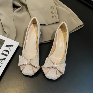 Women’s Fashion Trendy High Heels Bow Evening Dress Women’s Shoes