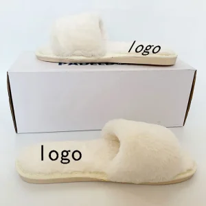 Women’s Fashionable Fuzzy Soft Plush Open Toe Winter Warm Cozy Home Slippers
