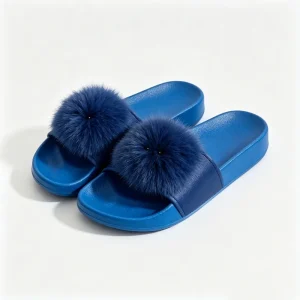 Women’s Fashionable Trend Slippers Fur Slippers for Women in Fox Style Custom Fluffy Slippers Made of Artificial Fur Slide
