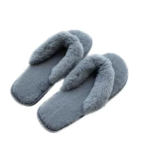 Women’s Faux Fur Flip Flops Light Weight Indoor Slippers Anti Slip Factory’s Latest Design for Autumn Warm Spring