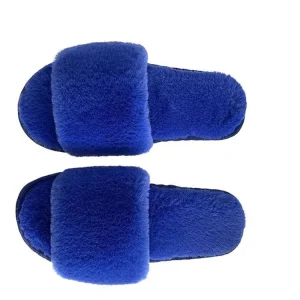 Women’s Faux Fur Open Toe Slippers with Soft Comfy Non-Slip Sole One Strap Winter Warmth Autumn Anti-Slippery Features