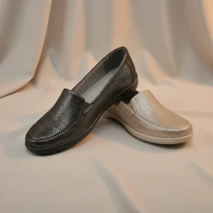 Women’s Flat Heel Round Toe Slip On Casual Shoes with PU Outsole Fabric Upper Cushioned Comfort Lightweight Design