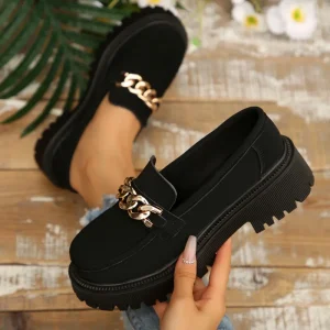 Women’s Flat Light Lace up Flower Chunky Casual All Seasons Autumn Loafers Rafia Mules Mary Jane Buckle