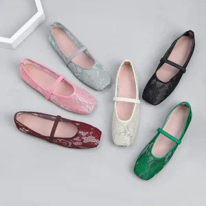 Women’s Flat Shoes 35-44 Single Strap Breathable Mesh Stylish Versatile Ballet Flats