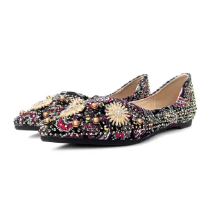 Women’s Flat Shoes Loafer Slip on Office Rivet Dinner Party Grace Occupation Banquet Shoes
