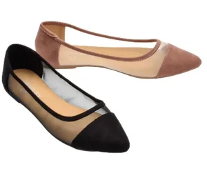 Women’s Flat Shoes New Summer Women’s Splicing Lightweight Comfortable and Breathable Soft Sole Pointy Slip on Flat Shoes