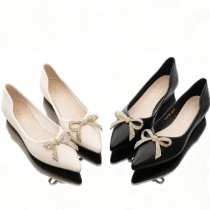 Women’s Flats Bow Summer Dress Shoes Korean Style Party Flat Shoes